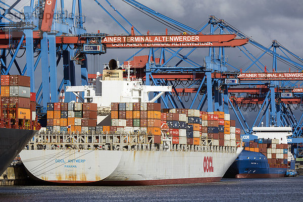 Containerterminal Altenwerder im Hamburger Hafen  Süderelbe  Hamburg  Deutschland  Europa