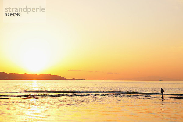 Sonnenuntergang Meer Fischer Japan