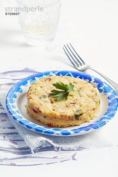 Kabeljau-Tortilla mit Paprika