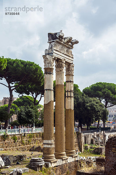 Tempel von Kastor und Pollux  484 v. Chr.  korinthische Säulen  Forum Romanum  Rom  Latium  Italien  Europa