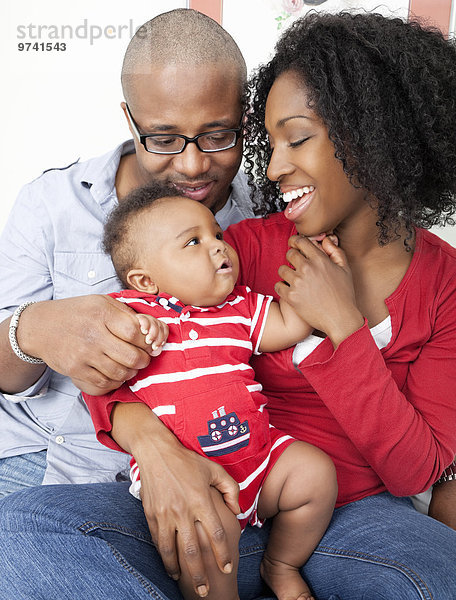 lächeln Sohn Menschliche Eltern amerikanisch Baby