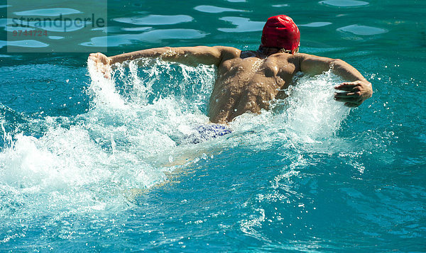 Europäer Training Schwimmbad Schwimmer
