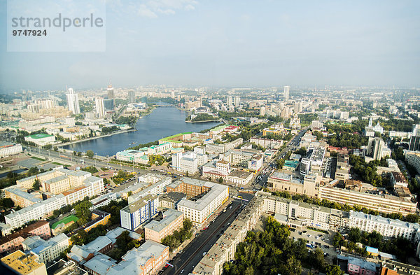 Stadtansicht Stadtansichten Ansicht Luftbild Fernsehantenne Russland