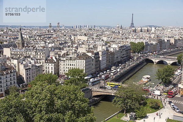 hoch oben Stadtansicht Stadtansichten Paris Hauptstadt Frankreich Ansicht Flachwinkelansicht Winkel