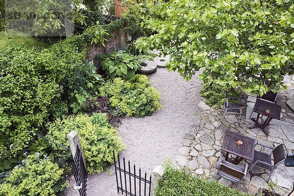 hoch oben Garten Ansicht Flachwinkelansicht Winkel