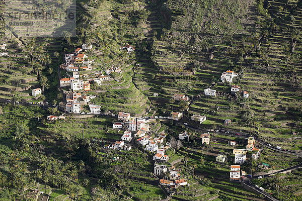 Spanien  Kanarische Inseln  La Gomera  Valle Gran Rey  Blick auf La Vizcaina