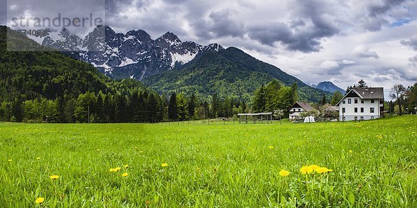 Außenaufnahme Europa Wohnhaus Alpen Nationalpark Triglav unterhalb Slowenien