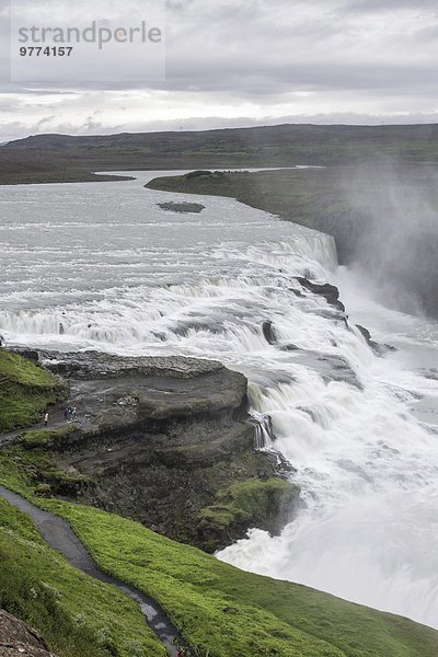Fluss Ansicht Gullfoss Hvítá Island