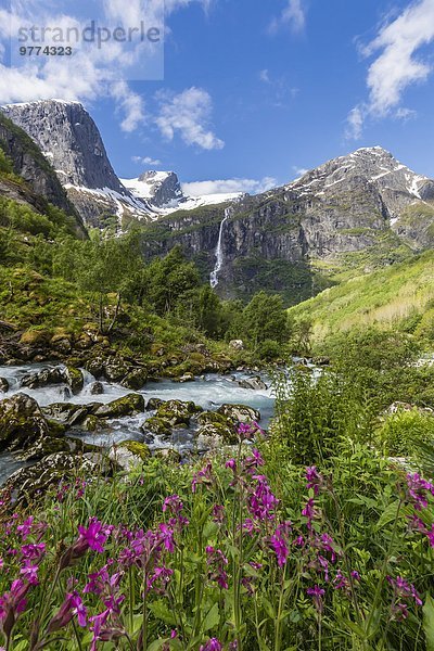 Wasser Europa fließen Fluss Norwegen Langsamkeit vorwärts Fensterladen Seide Skandinavien Geschwindigkeit