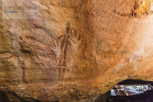 Felsbrocken Kunst Pazifischer Ozean Pazifik Stiller Ozean Großer Ozean sprechen Naturvolk Australien Western Australia
