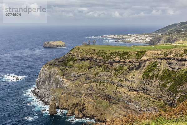 Europa Felsen Küste Insel Atlantischer Ozean Atlantik Azoren Portugal