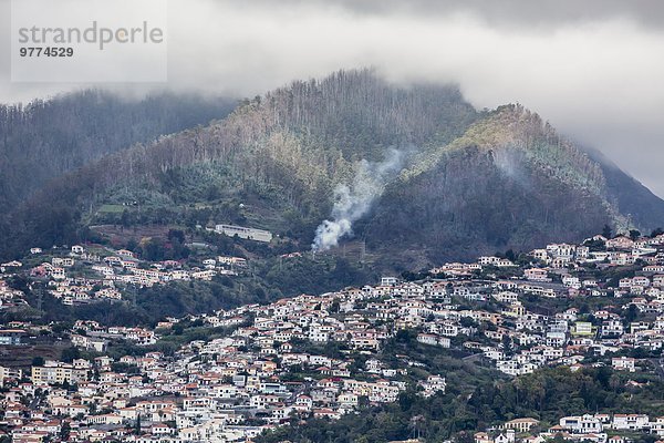 Europa Ufer Großstadt Hauptstadt Ansicht herzförmig Herz Atlantischer Ozean Atlantik Funchal Madeira Portugal