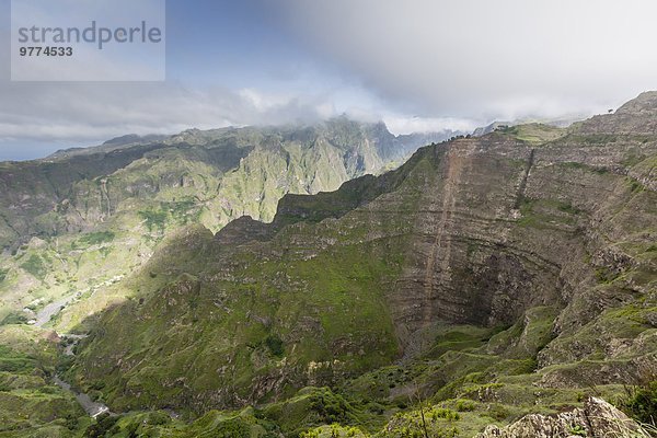 Berg Vulkan Insel Ansicht umgeben Afrika Kap Verde Kapverden Kapverdische Inseln