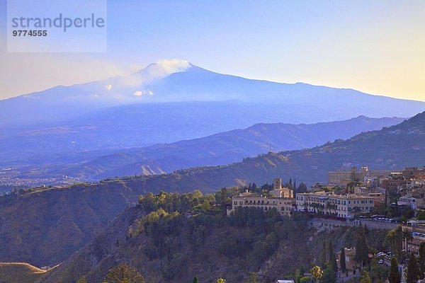 Europa Hintergrund Ansicht Berg Griechenland griechisch Italien Sizilien Taormina