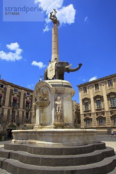 Europa Catania Elefantenbrunnen Italien Sizilien