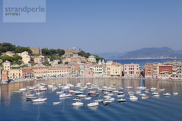 Europa Ehrfurcht Hotel Kirche Altstadt Bucht Italien Ligurien Provinz Genua