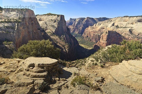 Amerika aufspüren folgen Nordamerika Ansicht Verbindung zeigen Zion Nationalpark Schlucht Utah
