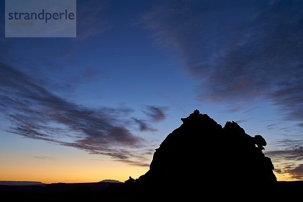 Amerika Silhouette Steilküste Morgendämmerung Anordnung Monument Nordamerika Arizona Verbindung Sandstein