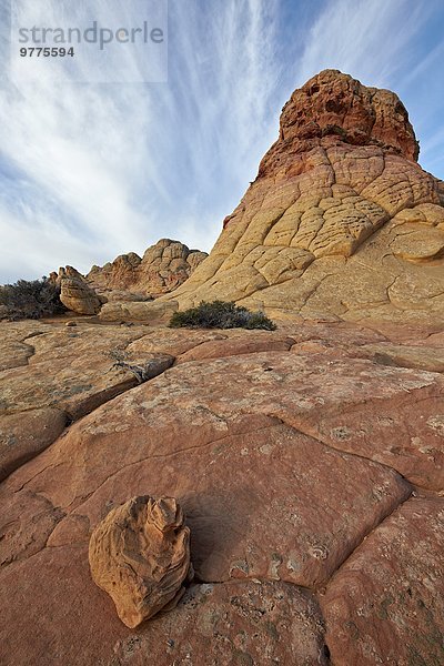 Felsbrocken Amerika Wolke Steilküste Anordnung Monument Nordamerika Arizona Verbindung Sandstein