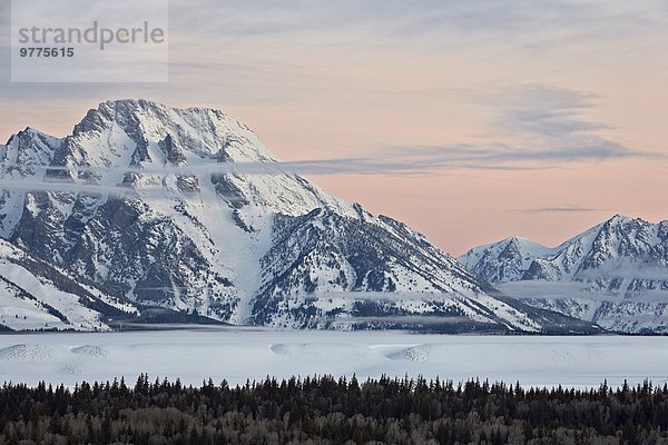 Winter Amerika Morgendämmerung Nordamerika Verbindung Berg Wyoming