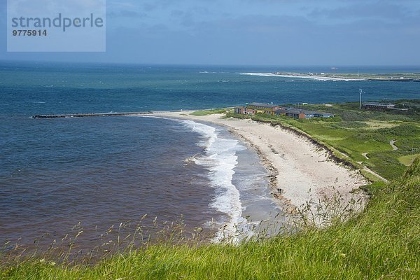 Europa Strand über klein lang langes langer lange Sand Ansicht Inselgruppe deutsch Deutschland Nordsee