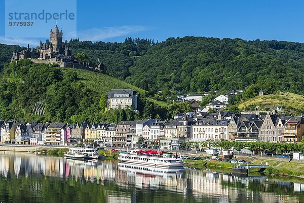 Europa Palast Schloß Schlösser über Hintergrund Ansicht Cochem Deutschland Moseltal Rheinland-Pfalz