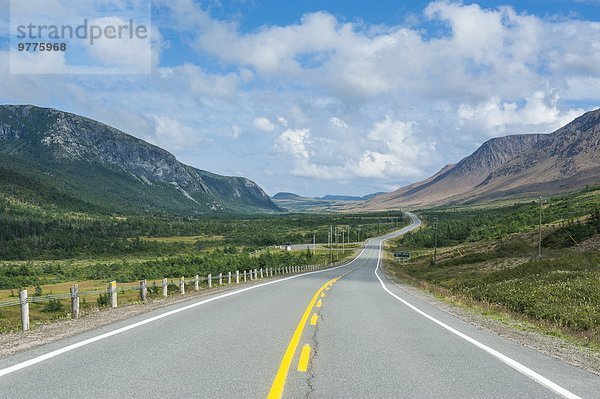 Nationalpark Fernverkehrsstraße gerade Nordamerika UNESCO-Welterbe Neufundland Bucht Kanada