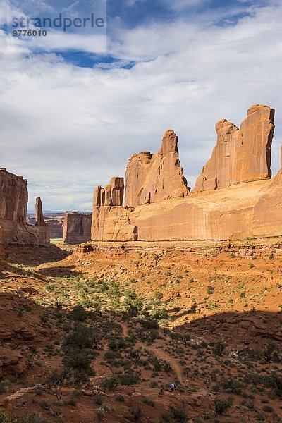 Anschnitt Steinmauer Amerika Fenster Nordamerika Verbindung Arches Nationalpark Utah