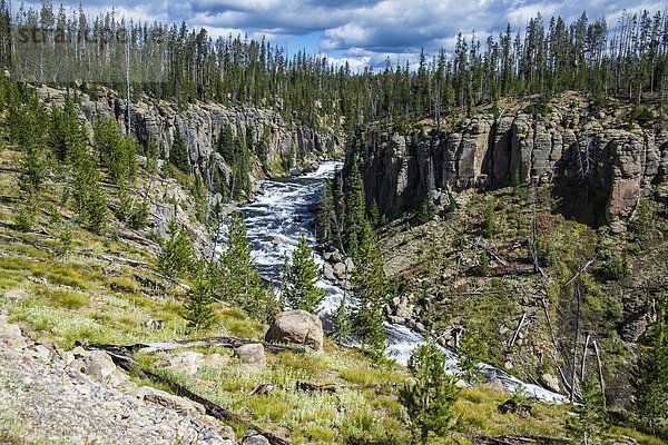 Amerika über Fluss Nordamerika Ansicht Verbindung UNESCO-Welterbe Yellowstone Nationalpark Wyoming