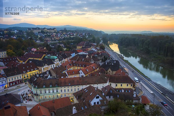 Europa Landschaft über Stadt Ansicht Donau Kultur UNESCO-Welterbe Abtei Österreich Benediktinerabtei Melk