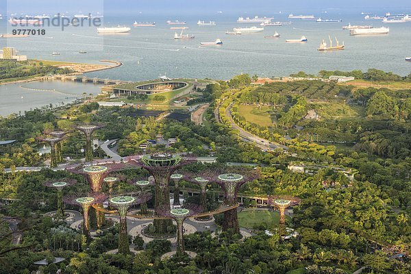 über Garten Ansicht Südostasien Asien Bucht Singapur