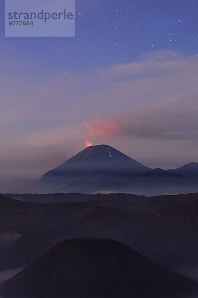 Nationalpark Nacht Aktion Vulkan Südostasien Asien Indonesien Java