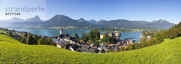 Europa über Kirche Ansicht Erhöhte Ansicht Aufsicht heben Österreich Flachgau Salzburg Oberösterreich