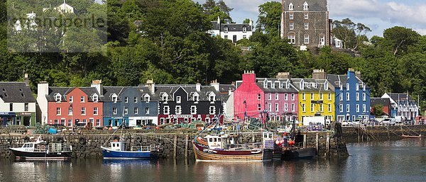 Farbaufnahme Farbe Europa Großbritannien Gebäude Ufer Vielfalt Schottland Tobermory