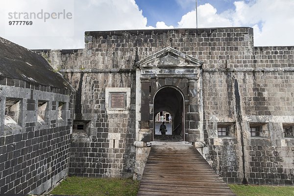 Zitronenfalter Gonepteryx rhamni Eingang Hügel Festung Karibik Westindische Inseln Mittelamerika UNESCO-Welterbe Schwefel Innenhof Hof