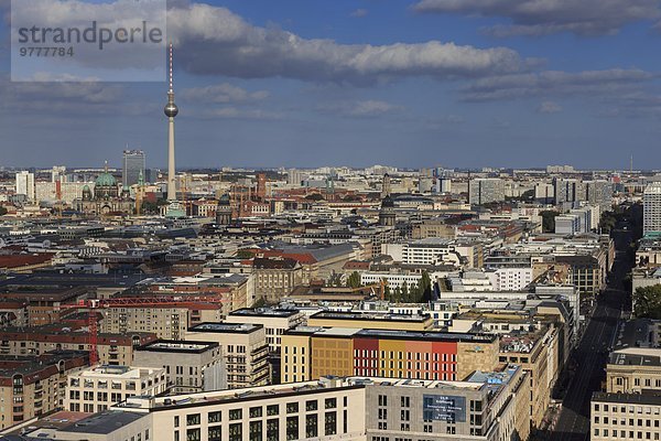 Erhöhte Ansicht Aufsicht Berlin Hauptstadt Europa Stuttgarter Fernsehturm Deutschland Potsdamer Platz