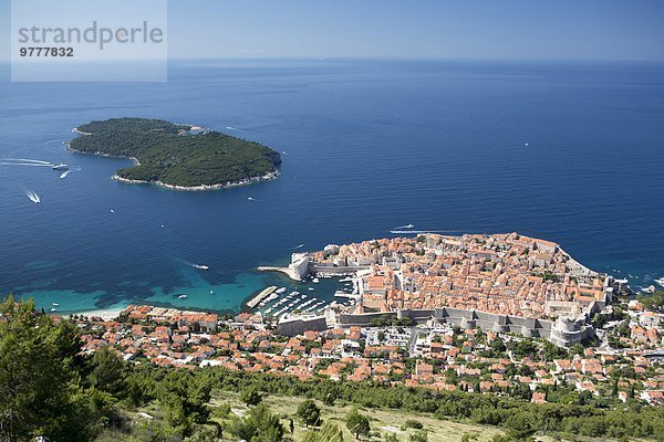 Europa Geschichte Ansicht Erhöhte Ansicht Aufsicht heben UNESCO-Welterbe Kroatien Dalmatien Dubrovnik
