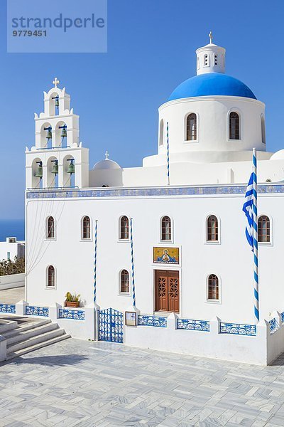 Kuppel Europa Kirche Griechenland Kykladen Glocke Kuppelgewölbe griechisch Griechische Inseln Oia Ia