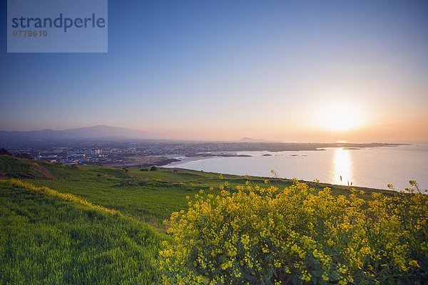 Landschaftlich schön landschaftlich reizvoll Sonnenuntergang Küste Asien Südkorea