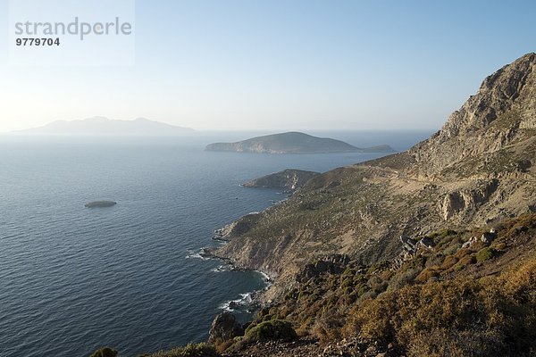 hoch oben Europa Küste Insel Ansicht Dodekanes Griechenland Griechische Inseln Nisyros Tilos