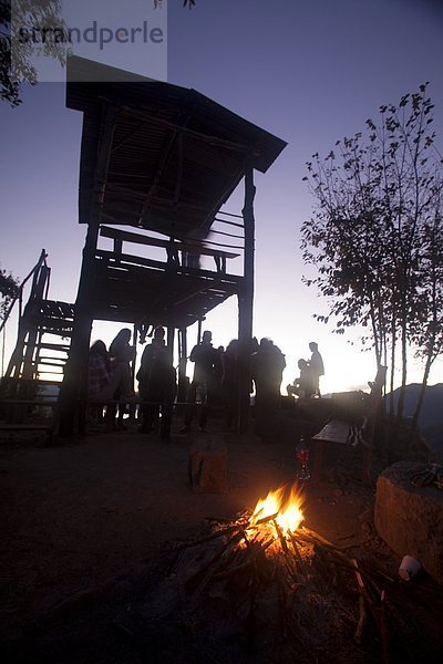 warten Sonnenaufgang Tourist Indianer Mittelamerika Guatemala