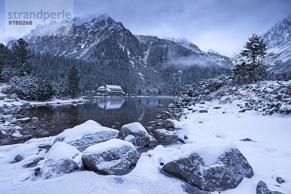 Europa Berg See Winter Slowakei