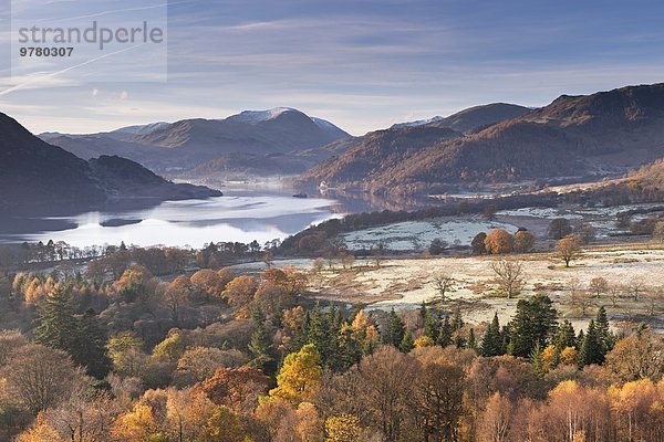 Europa Morgen Großbritannien fallen fallend fällt Herbst Kälte Cumbria England