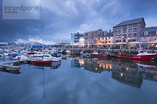 Europa Sommer Abend Großbritannien Wachturm Devon England Plymouth