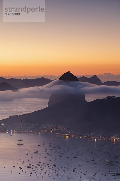 Berg Morgendämmerung Brasilien Rio de Janeiro Südamerika