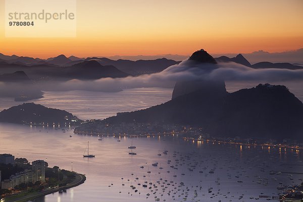 Berg Morgendämmerung Brasilien Rio de Janeiro Südamerika