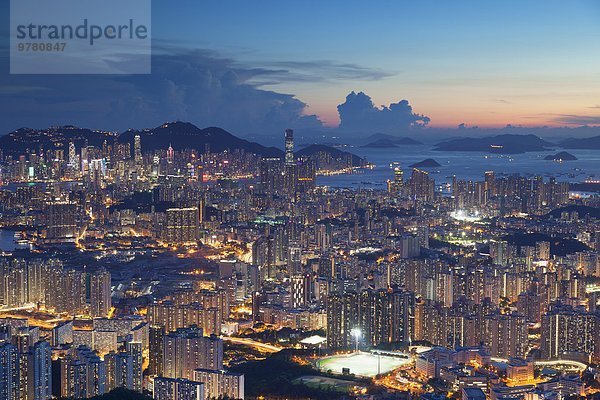 Sonnenuntergang Insel Ansicht China Asien Hongkong