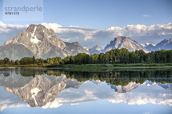 Biegung Biegungen Kurve Kurven gewölbt Bogen gebogen Wasser Amerika nehmen Spiegelung Nordamerika Verbindung Berg Wyoming