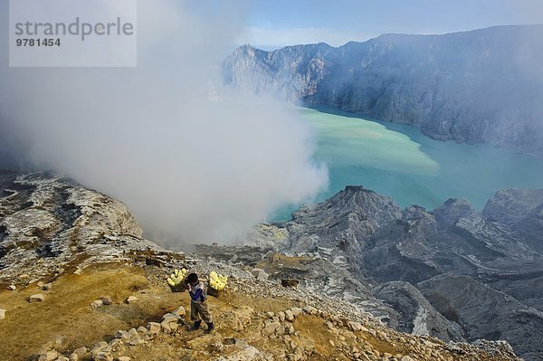 Wolke arbeiten Wasserdampf See beladen frontal groß großes großer große großen Gegenstand Südostasien Krater Asien Indonesien Java