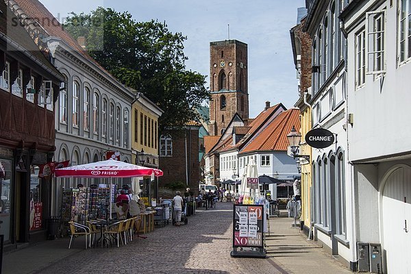 Europa überleben Gebäude Großstadt Geschichte Dänemark Fußgänger Jütland Ribe Skandinavien